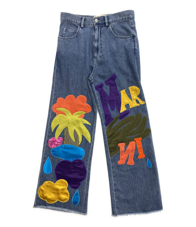 MARNI×No Vacancy Imm ノーバカンシーイン アップリケワイドレッグデニムパンツ 23ss レディース SIZE 27 マルニ