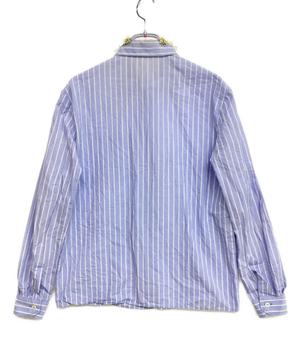 MIU MIU 装飾デザインストライプ長袖シャツ レディース SIZE 36 ミュウミュウ