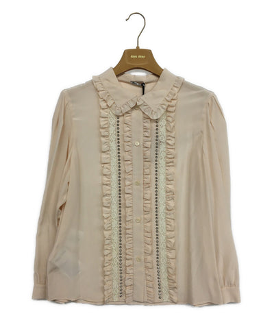 MIU MIU スタッズフリルシャツ レディース SIZE 36 ミュウミュウ