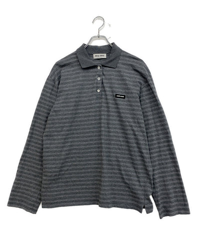MIU MIU 長袖ポロシャツ ボーダー BOX LOGO POLO 24SS メンズ SIZE M ミュウ ミュウ