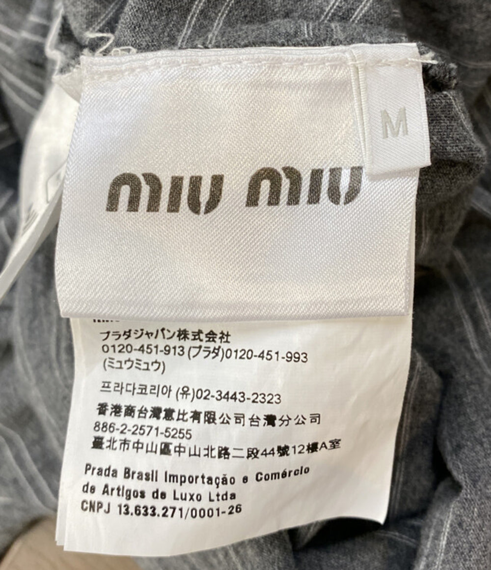 MIU MIU 長袖ポロシャツ ボーダー BOX LOGO POLO 24SS メンズ SIZE M