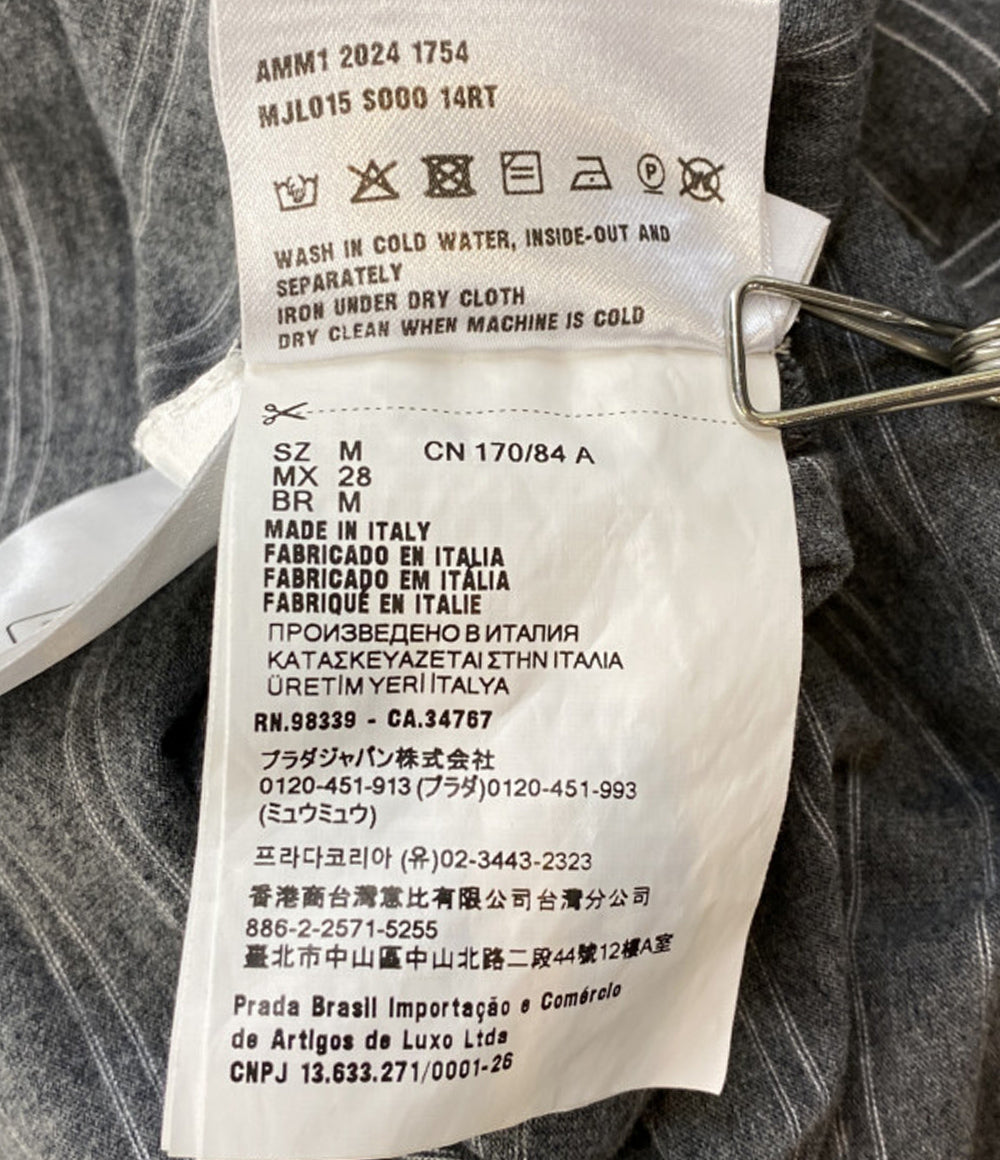 MIU MIU 長袖ポロシャツ ボーダー BOX LOGO POLO 24SS メンズ SIZE M