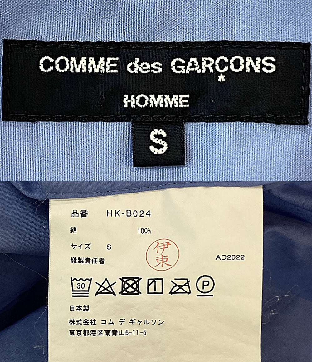 COMME des GARCONS HOMME 半袖シャツ ロゴ刺繍ブロードシャツ 23SS HK-B024 メンズ SIZE S コムデギャルソンオム