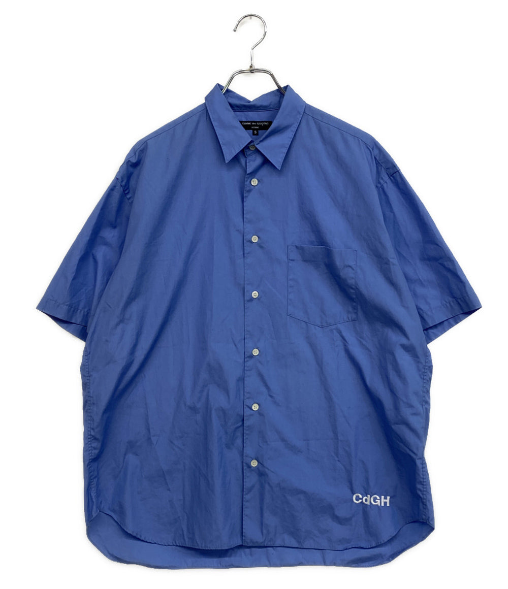 COMME des GARCONS HOMME 半袖シャツ ロゴ刺繍ブロードシャツ 23SS HK-B024 メンズ SIZE S コムデギャルソンオム
