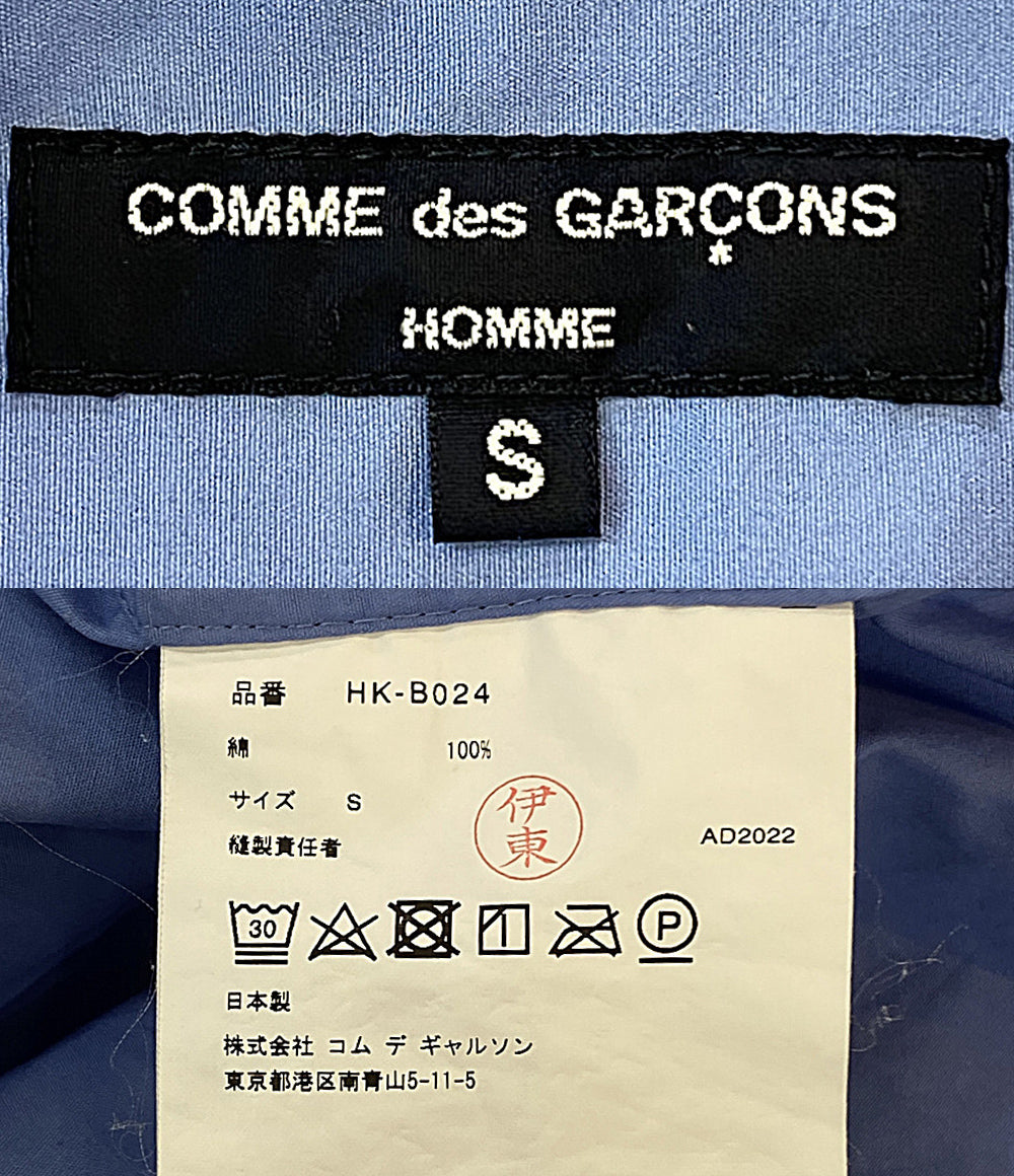 COMME des GARCONS HOMME 半袖シャツ ロゴ刺繍ブロードシャツ 23SS HK-B024 メンズ SIZE S コムデギャルソンオム