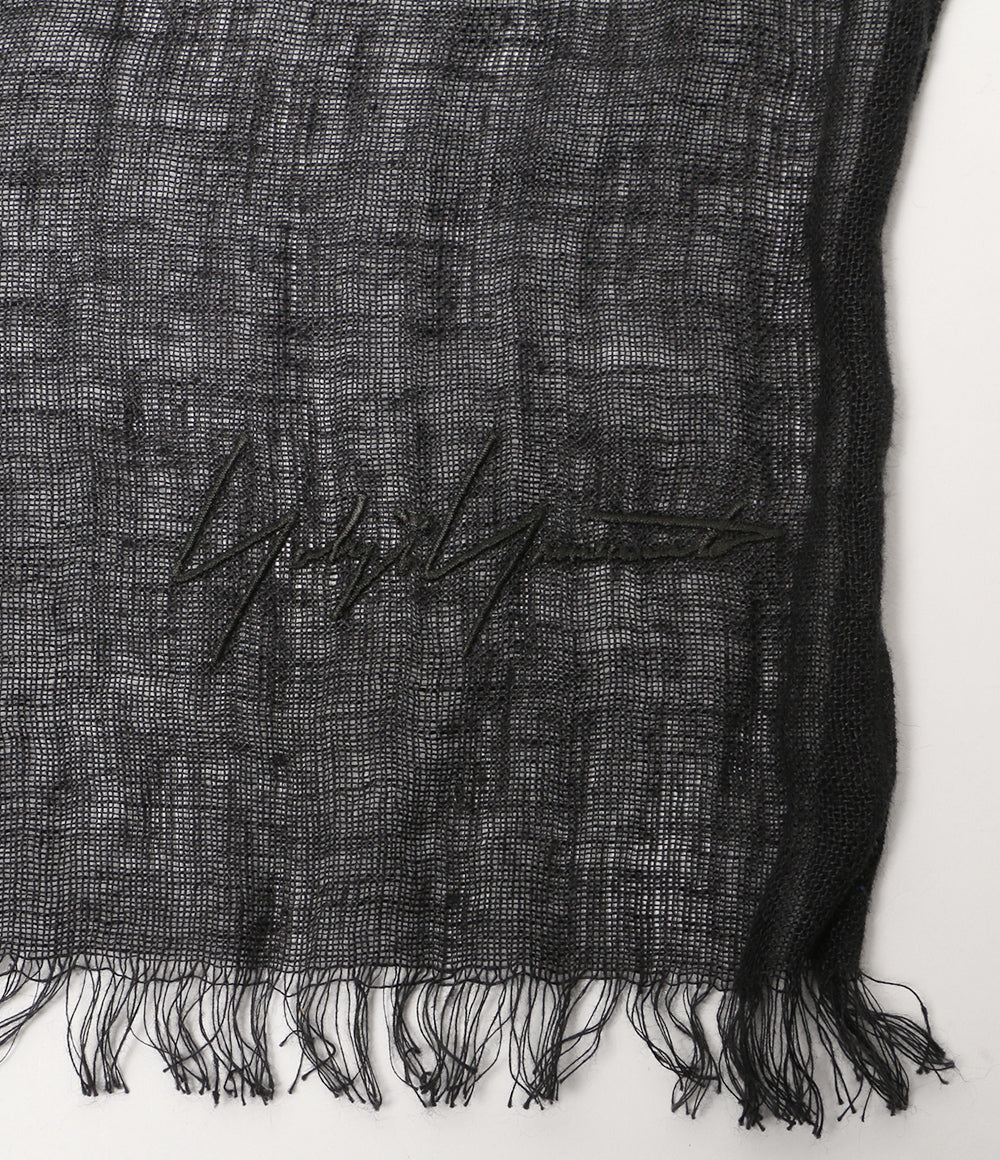 YOHJI YAMAMOTO POUR HOMME ロゴ刺繍ストール HH-L02-362 メンズ ヨウジヤマモトプールオム