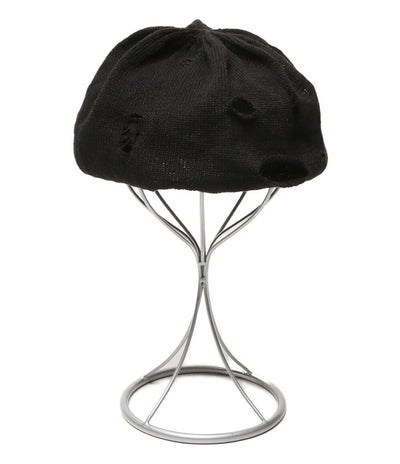 YOHJI YAMAMOTO POUR HOMME ベレー帽 JERSEY DAMAGED BERET HP-H01-360 メンズ ヨウジヤマモトプールオム
