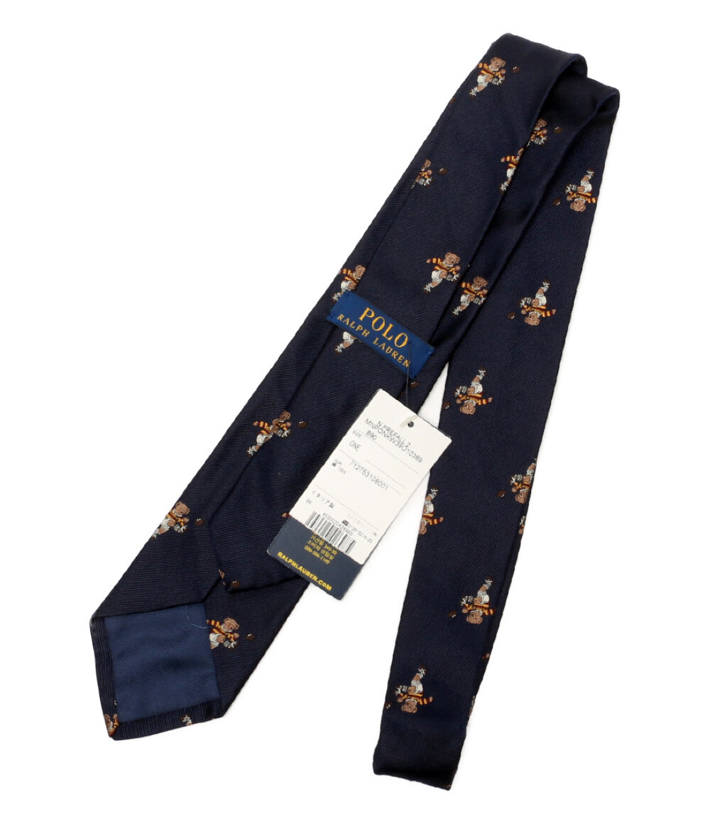 美品 POLO RALPH LAUREN ポロベア シルク ネクタイ メンズ ポロ・ラルフローレン