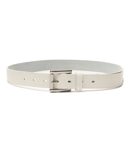 YOHJI YAMAMOTO POUR HOMME ベルト WHITE LEATHER 30MM PLAIN BELT メンズ ヨウジヤマモトプールオム