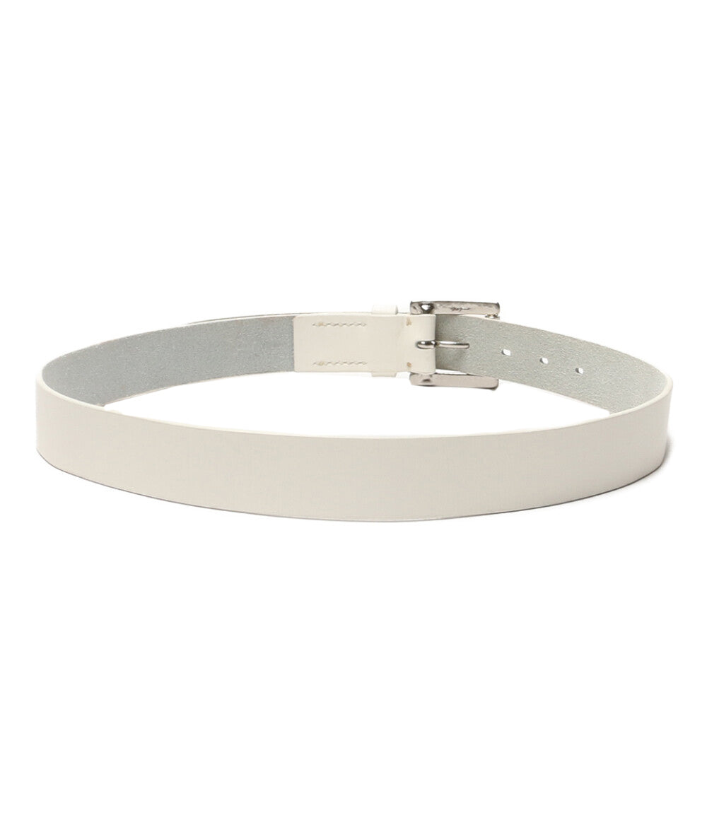YOHJI YAMAMOTO POUR HOMME ベルト WHITE LEATHER 30MM PLAIN BELT