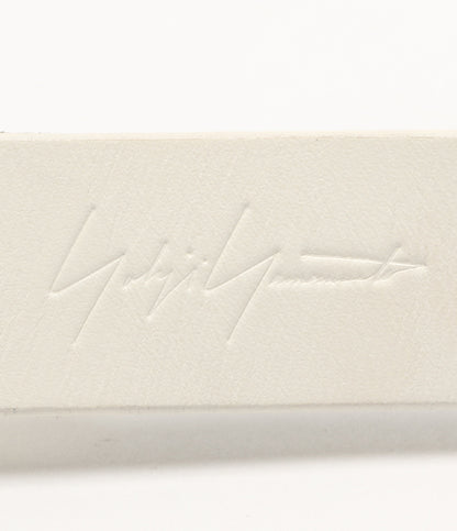 YOHJI YAMAMOTO POUR HOMME ベルト WHITE LEATHER 30MM PLAIN BELT メンズ ヨウジヤマモトプールオム