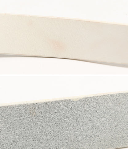 YOHJI YAMAMOTO POUR HOMME ベルト WHITE LEATHER 30MM PLAIN BELT メンズ ヨウジヤマモトプールオム