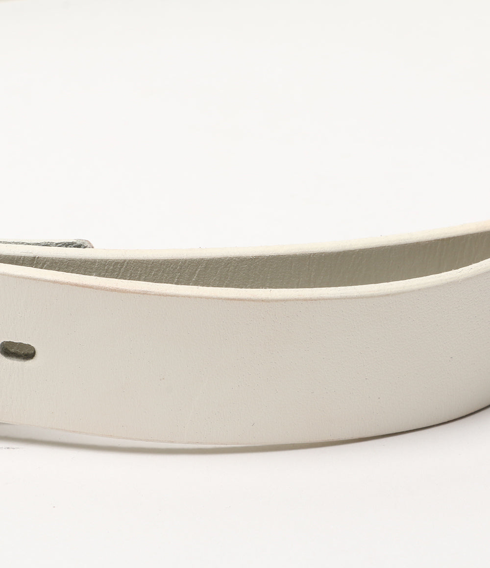 YOHJI YAMAMOTO POUR HOMME ベルト WHITE LEATHER 30MM PLAIN BELT メンズ ヨウジヤマモトプールオム