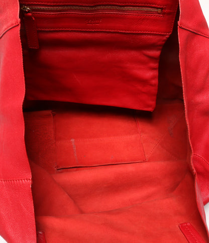 CELINE トートバッグ レザー ホリゾンタルカバ レッド レディース セリーヌ