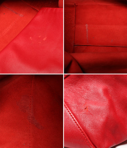 CELINE トートバッグ レザー ホリゾンタルカバ レッド レディース セリーヌ