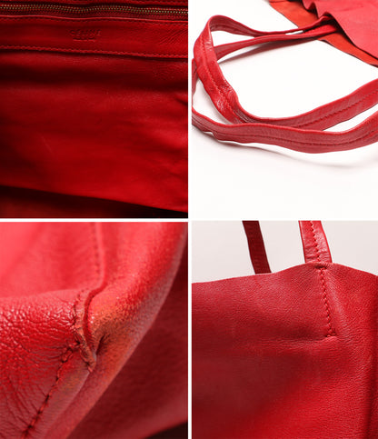CELINE トートバッグ レザー ホリゾンタルカバ レッド レディース セリーヌ