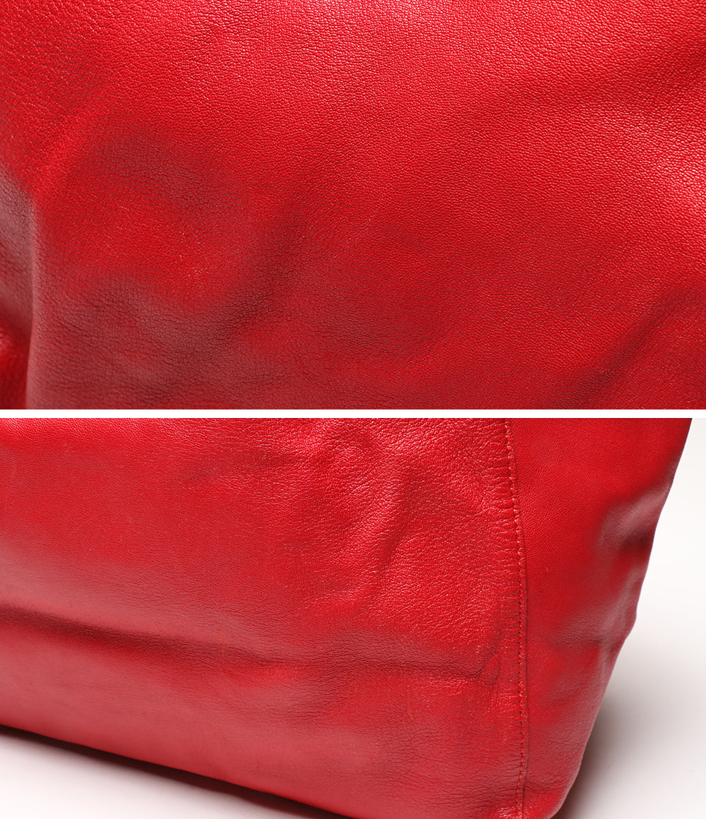 CELINE トートバッグ レザー ホリゾンタルカバ レッド レディース セリーヌ