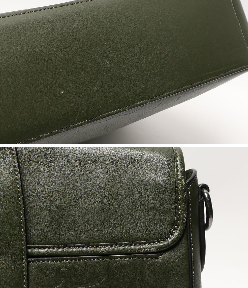 極美品 コーチ サリバン 2way ポートフォリオ ビジネス A4可 本革 緑 COACH（コーチ） ビジネスバッグ シグネチャー サリバン