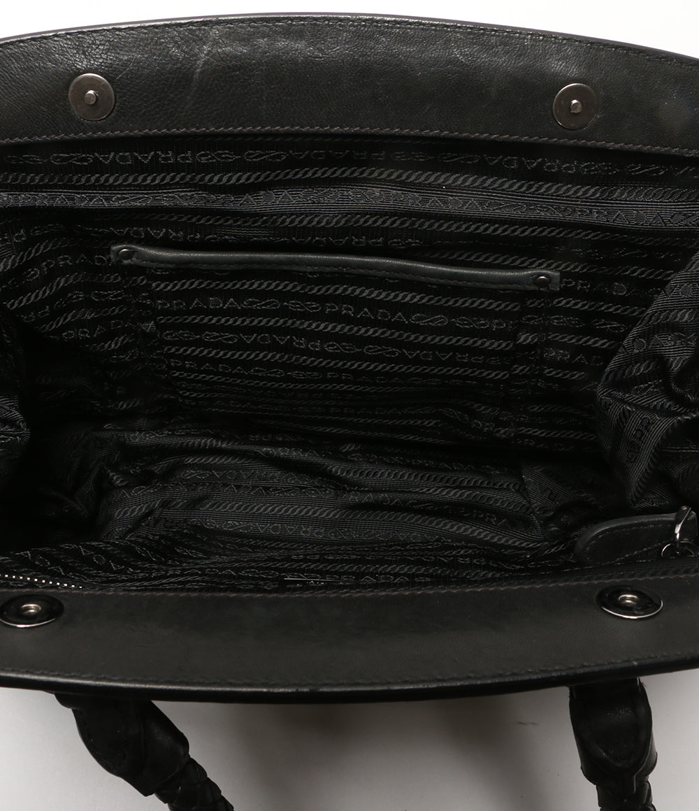 PRADA ショルダーバッグ 編込みハンドルギャザーバッグ レディース プラダ