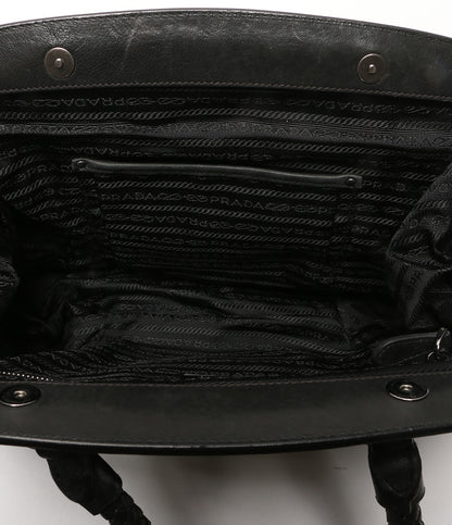 PRADA ショルダーバッグ 編込みハンドルギャザーバッグ レディース プラダ