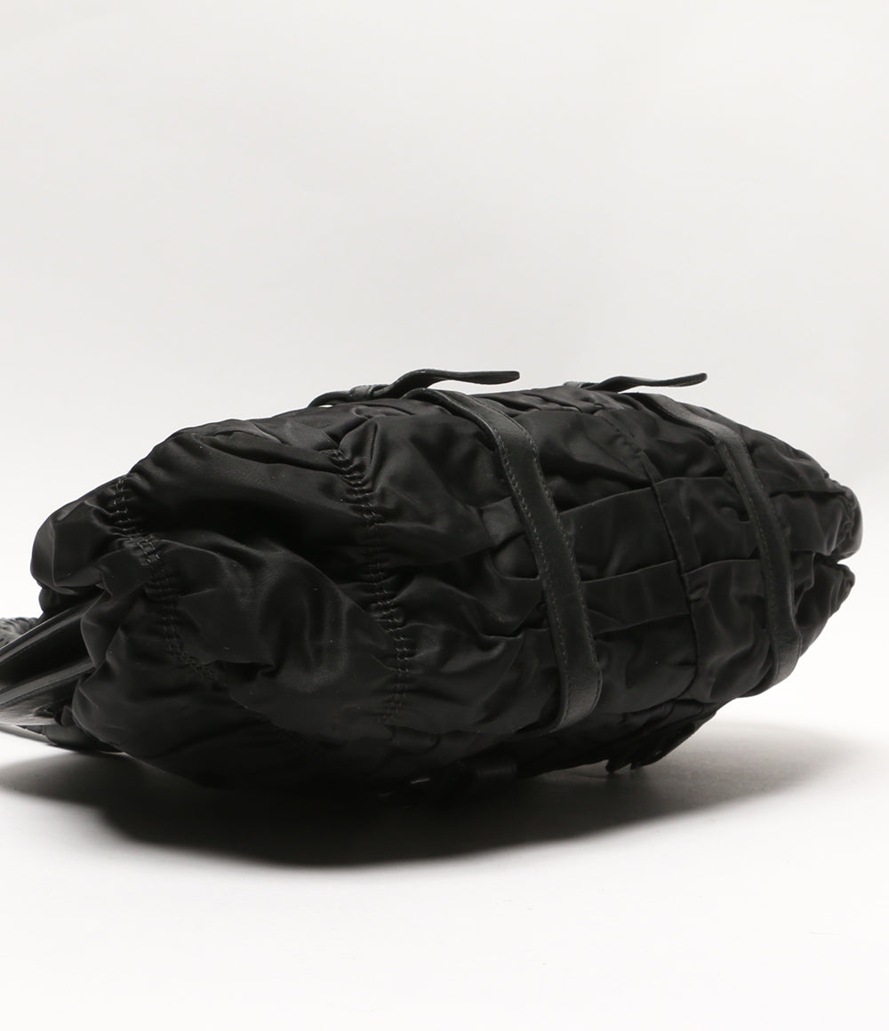 PRADA ショルダーバッグ 編込みハンドルギャザーバッグ レディース プラダ