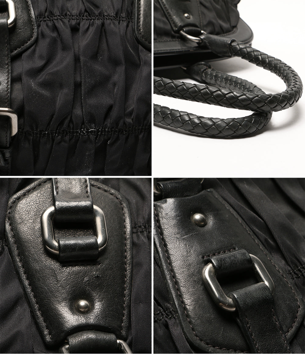 PRADA ショルダーバッグ 編込みハンドルギャザーバッグ レディース プラダ