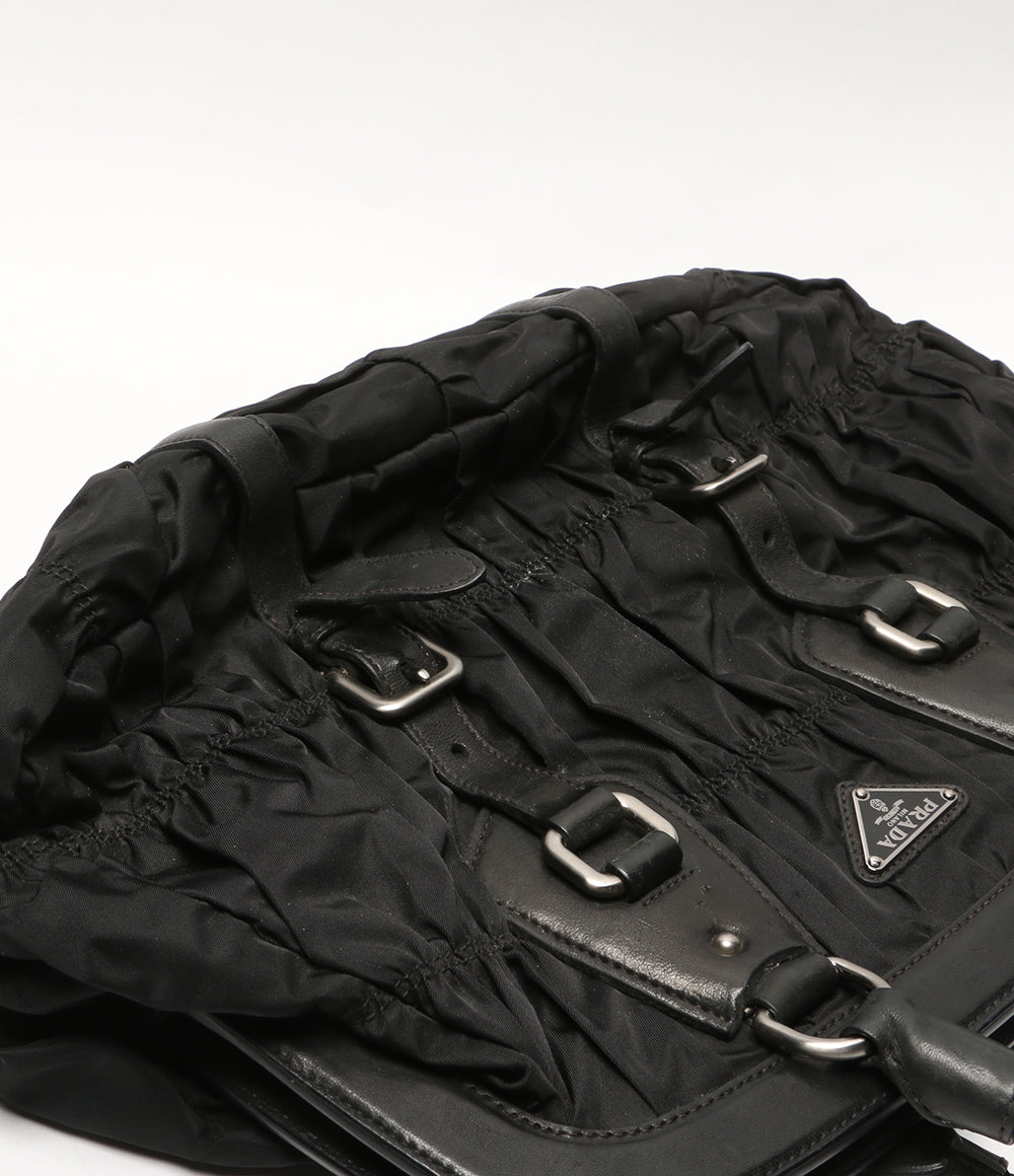 PRADA ショルダーバッグ 編込みハンドルギャザーバッグ レディース プラダ