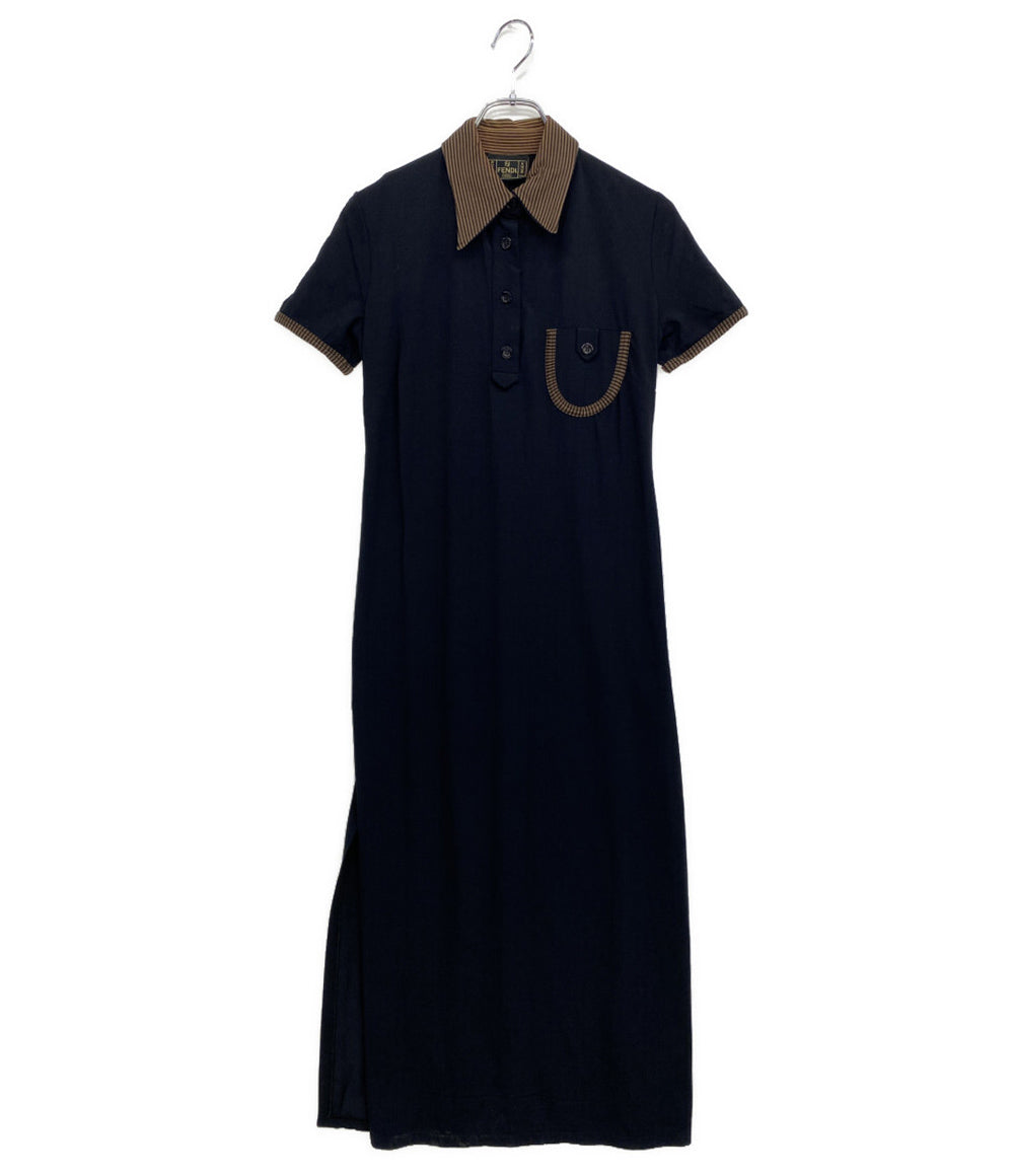 FENDI 半袖ポロロングワンピース 80-90S レディース SIZE 40 フェンディ