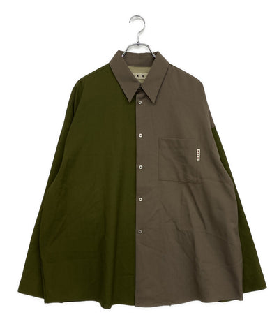 MARNI 長袖シャツ ウールトロピカルカラーブロック 22SS CUMU0061QU メンズ SIZE 52 マルニ
