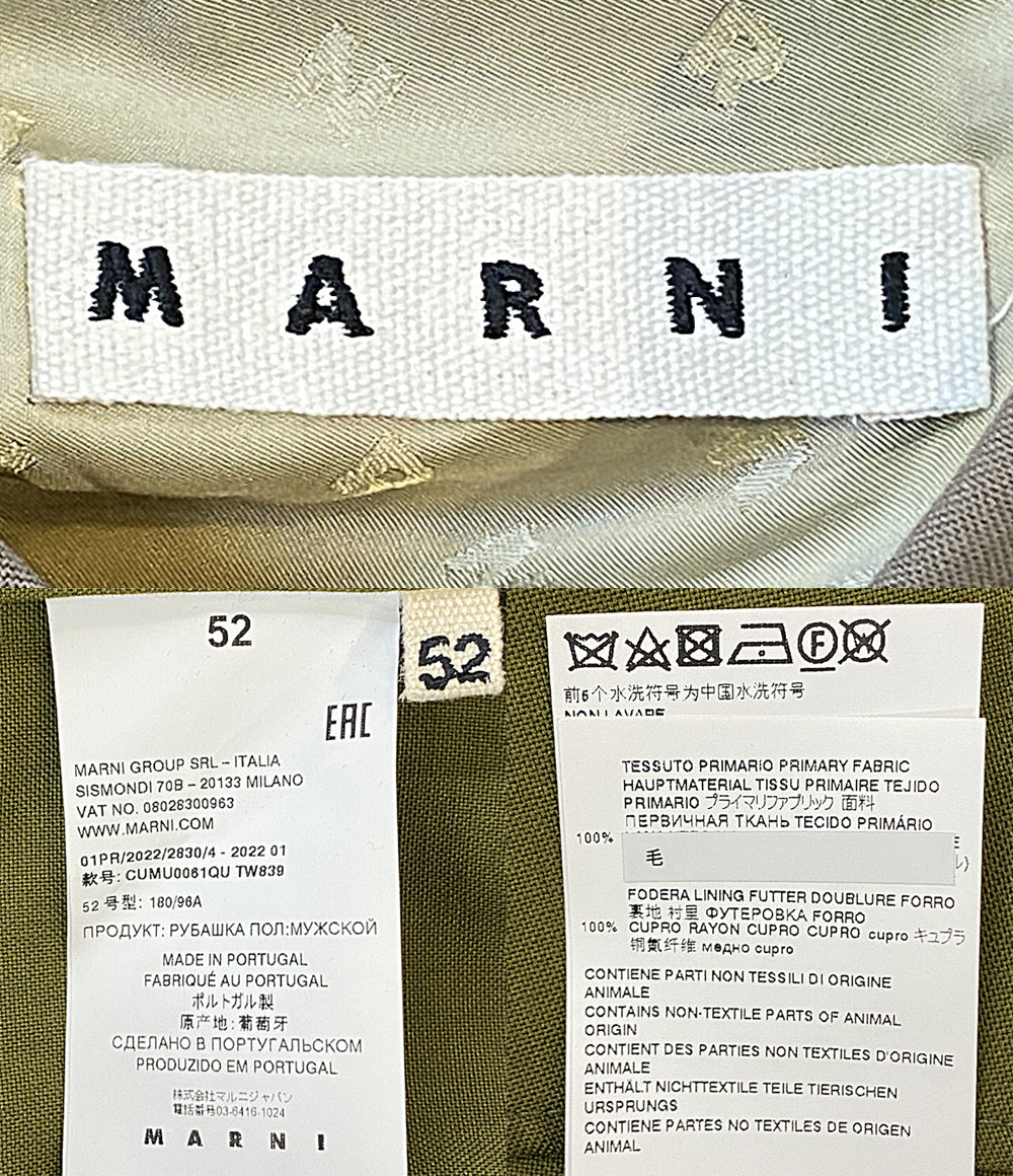 MARNI 長袖シャツ ウールトロピカルカラーブロック 22SS CUMU0061QU メンズ SIZE 52 マルニ