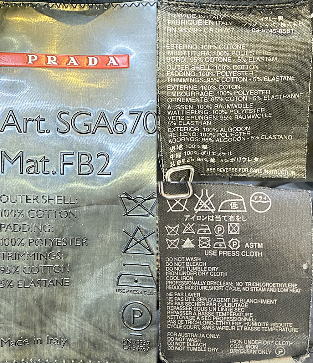 PRADA SPORT レイヤードデザインジップブルゾン フード 98339 メンズ SIZE S プラダスポーツ