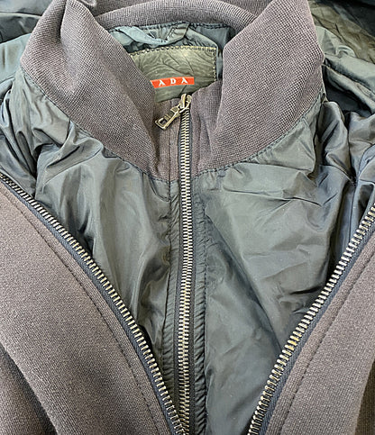 PRADA SPORT レイヤードデザインジップブルゾン フード 98339 メンズ SIZE S プラダスポーツ