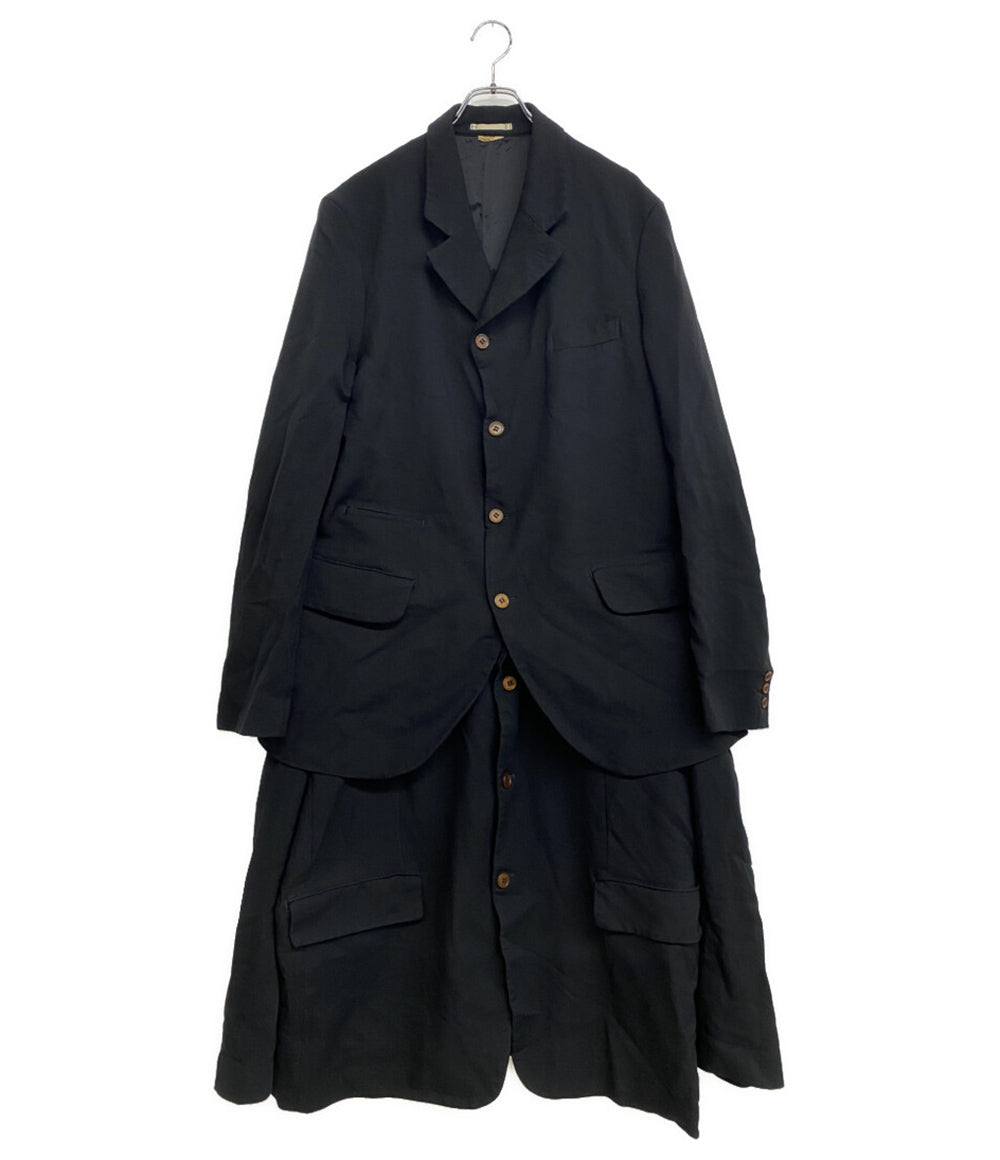 COMME des GARCONS HOMME PLUS コート ポリ縮絨製品染め 2段 連結ジャケット 24SS PM-J036 メンズ SIZE XL コムデギャルソンオムプリュス