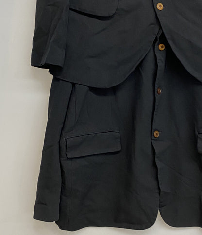 COMME des GARCONS HOMME PLUS コート ポリ縮絨製品染め 2段 連結ジャケット 24SS PM-J036 メンズ SIZE XL コムデギャルソンオムプリュス