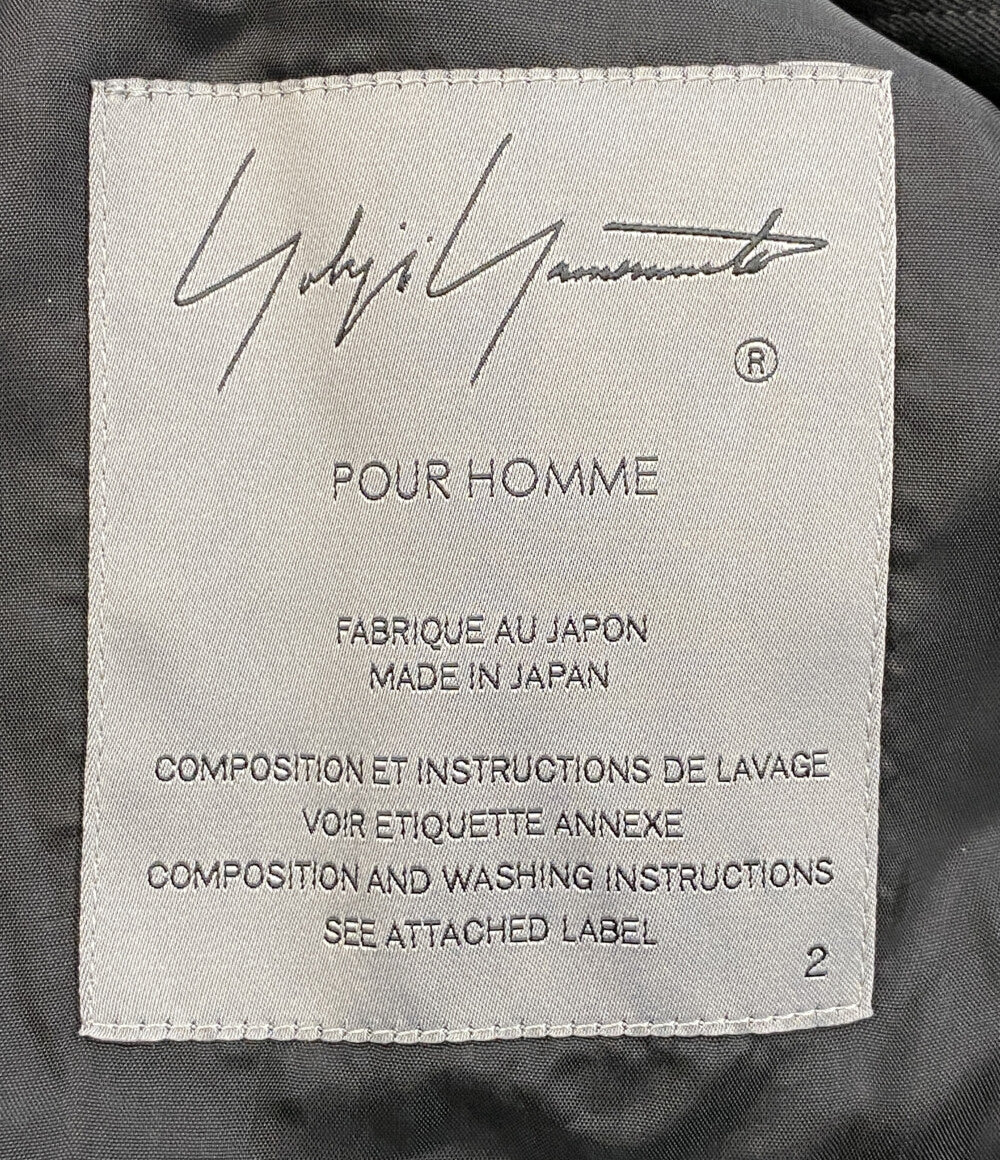 YOHJI YAMAMOTO POUR HOMME ウールギャバジンフードレイヤードジャケット H0-J29-100-2 メンズ SIZE 2 ヨウジヤマモトプールオム