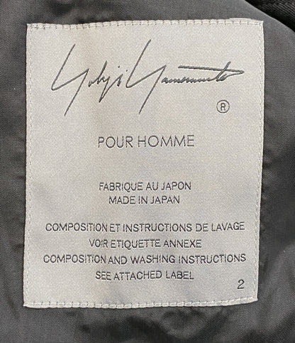 YOHJI YAMAMOTO POUR HOMME ウールギャバジンフードレイヤードジャケット H0-J29-100-2 メンズ SIZE 2 ヨウジヤマモトプールオム