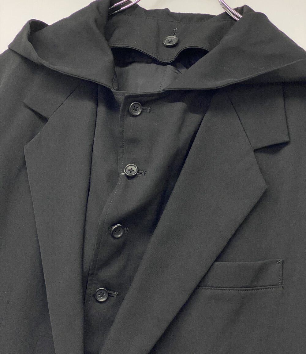 YOHJI YAMAMOTO POUR HOMME ウールギャバジンフードレイヤードジャケット H0-J29-100-2 メンズ SIZE 2 ヨウジヤマモトプールオム