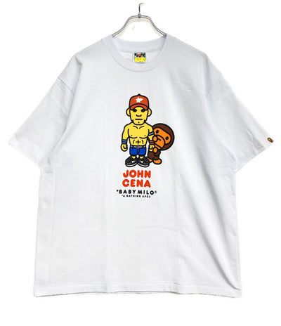美品 A BATHING APE×WWE JOHN CENA ジョン・シナ 半袖Ｔシャツ BABY MILO TEE メンズ SIZE L アベイシングエイプ