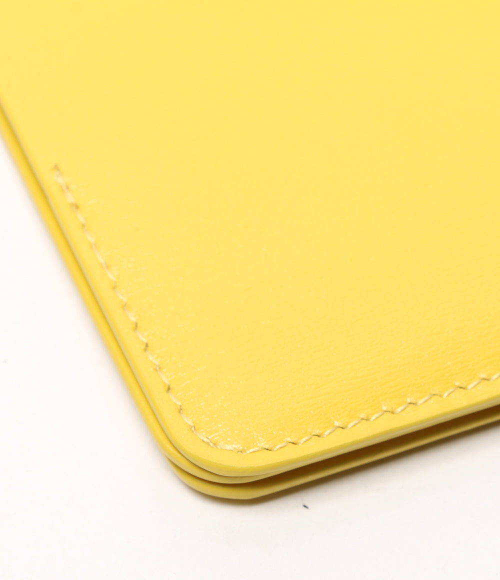美品 Jil sander カードケース レザー名刺入れイエロー J07UI0012