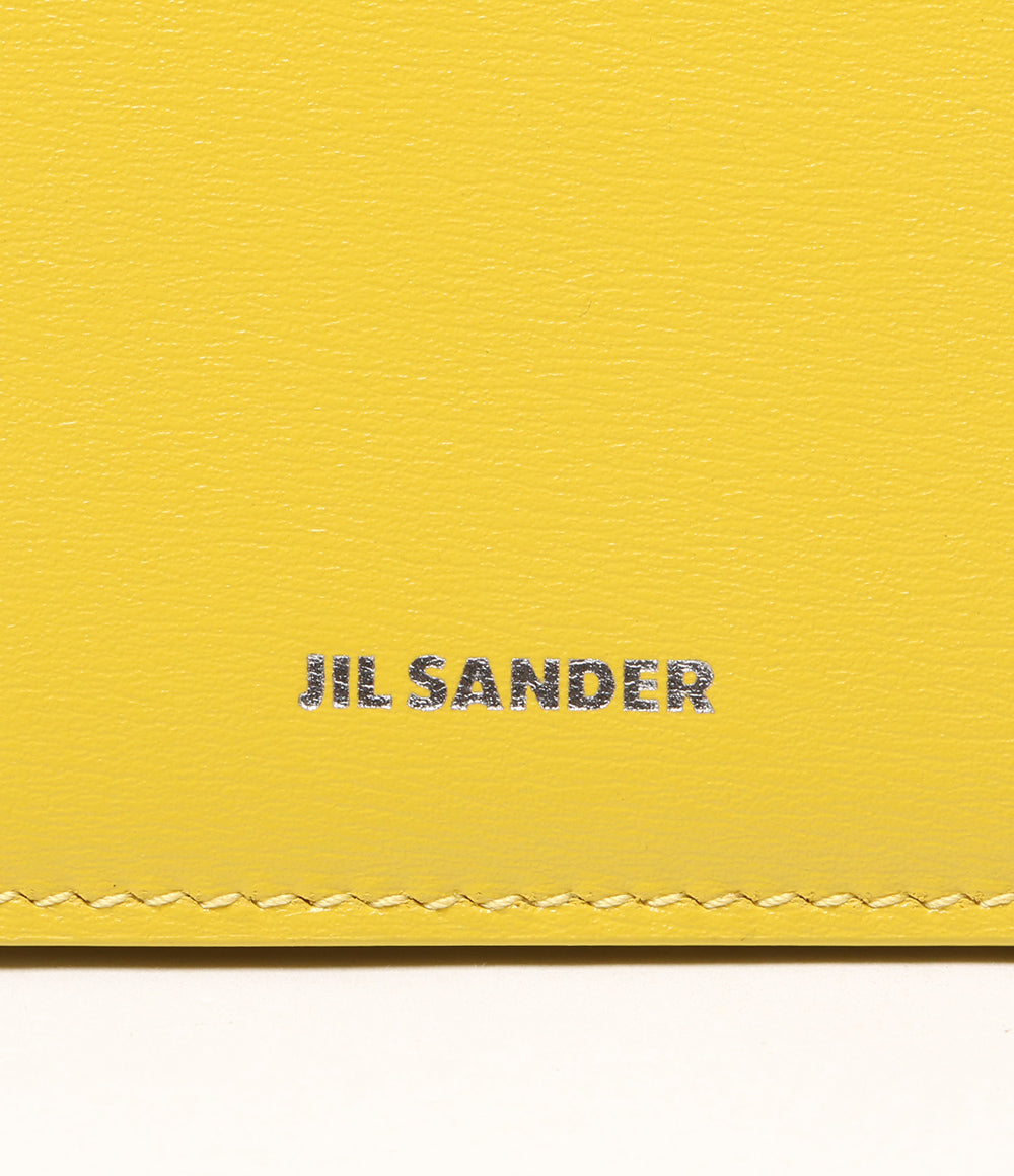 美品 Jil sander カードケース レザー名刺入れイエロー J07UI0012 メンズ ジルサンダー
