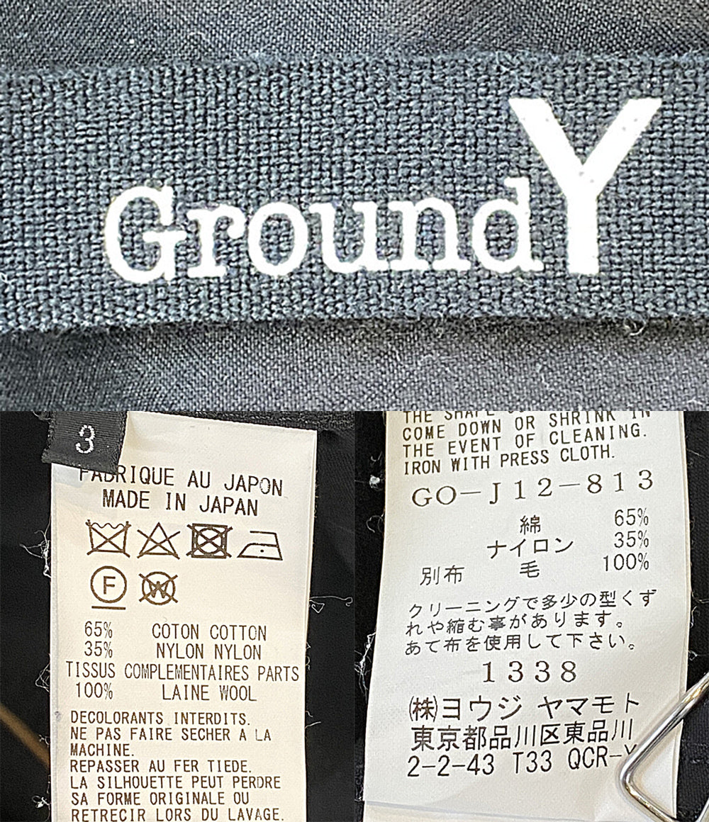 GROUND Y テーラードジャケット COTTON NYLON OXFORD LONG JACKET 24AW