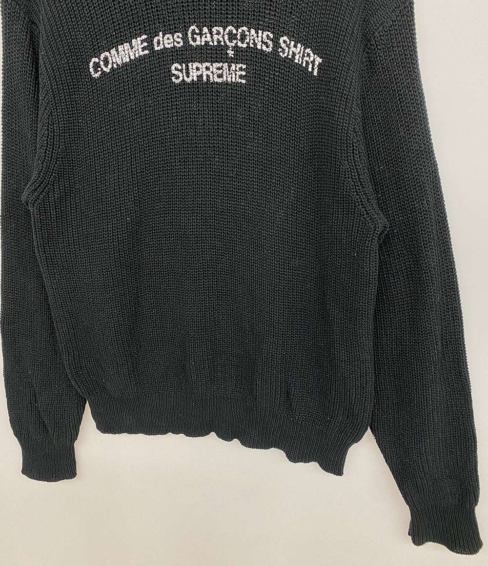 Supreme×COMME des GARCONS SHIRT コムデギャルソンシャツ ロゴ クルーネックニット メンズ SIZE M シュプリーム