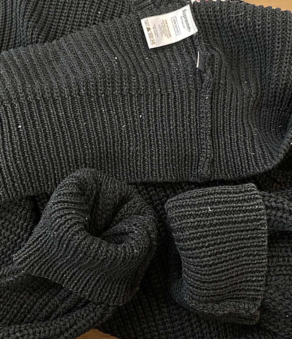 Supreme×COMME des GARCONS SHIRT コムデギャルソンシャツ ロゴ クルーネックニット メンズ SIZE M シュプリーム