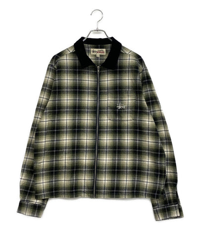 STUSSY 長袖シャツ FRANK PLAID ZIP LS SHIRT メンズ SIZE S ステューシー