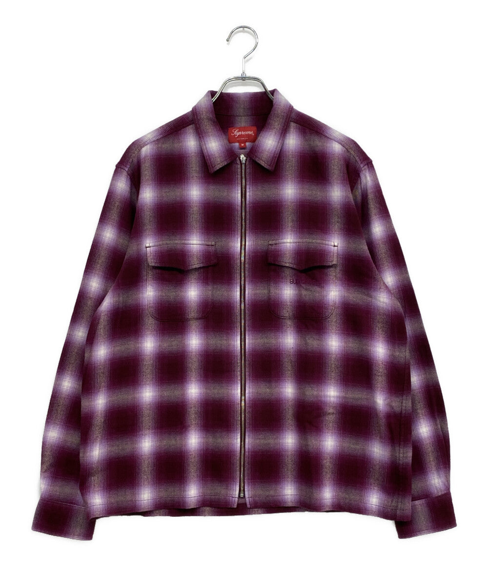 Supreme 長袖シャツ SHADOW PLAID FLANNEL ZIP UP SHIRT メンズ SIZE M シュプリーム