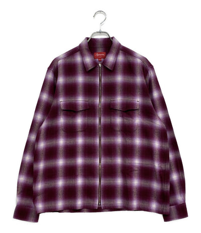 Supreme 長袖シャツ SHADOW PLAID FLANNEL ZIP UP SHIRT メンズ SIZE M シュプリーム