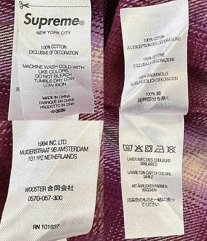 Supreme 長袖シャツ SHADOW PLAID FLANNEL ZIP UP SHIRT メンズ SIZE M シュプリーム