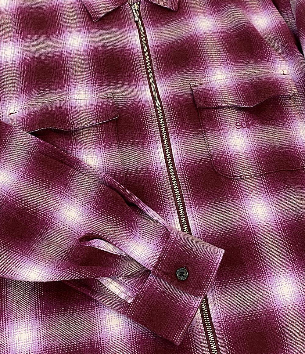 Supreme 長袖シャツ SHADOW PLAID FLANNEL ZIP UP SHIRT メンズ SIZE M シュプリーム