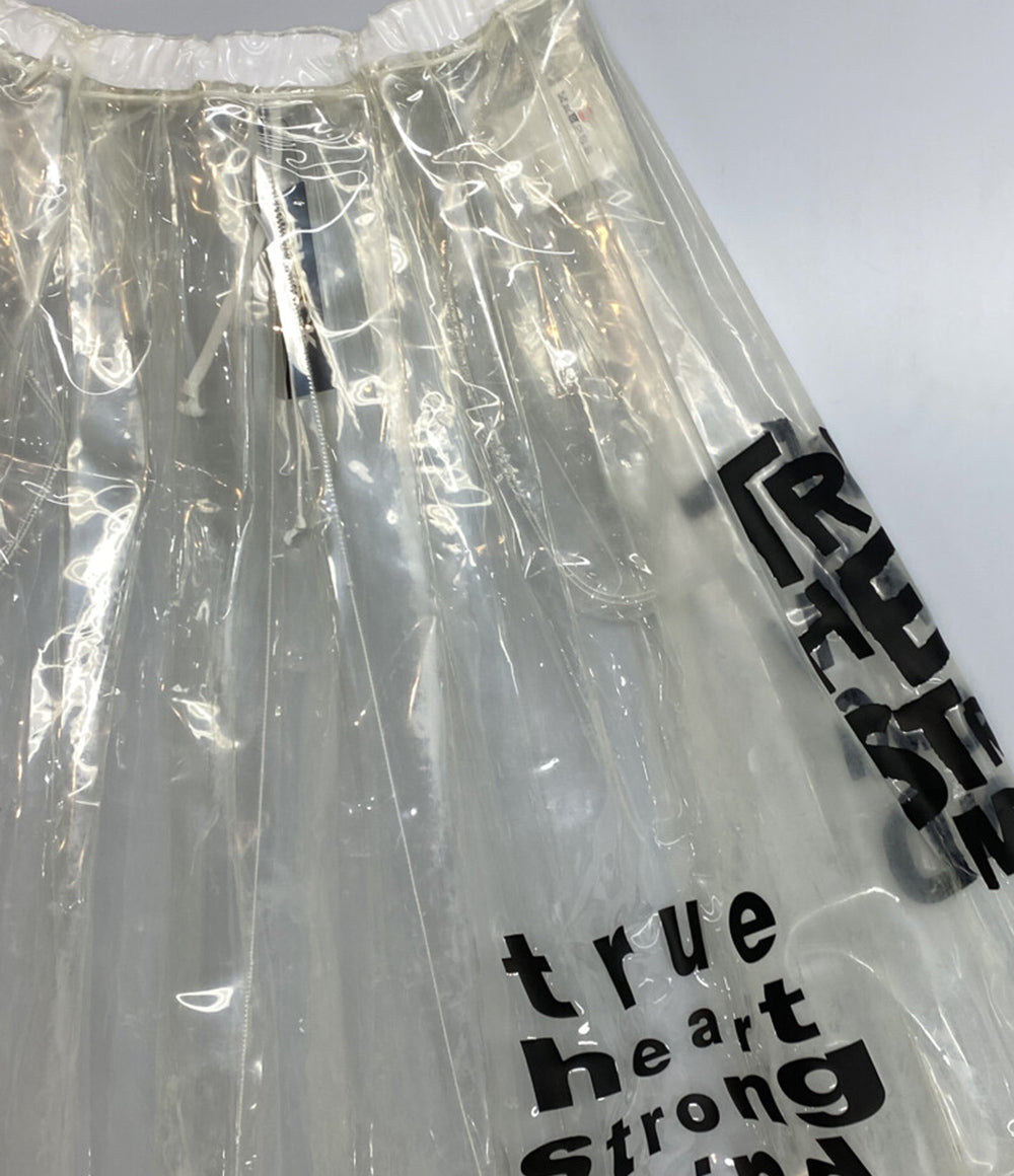 BLACK COMME des GARCONS オーバーサイズスローガンクリアスカート 22AW レディース SIZE M ブラックコムデギャルソン