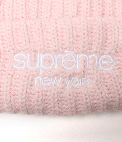 美品 Supreme ニット帽 Classic Logo Chunky Ribbed Beanie メンズ SIZE - シュプリーム